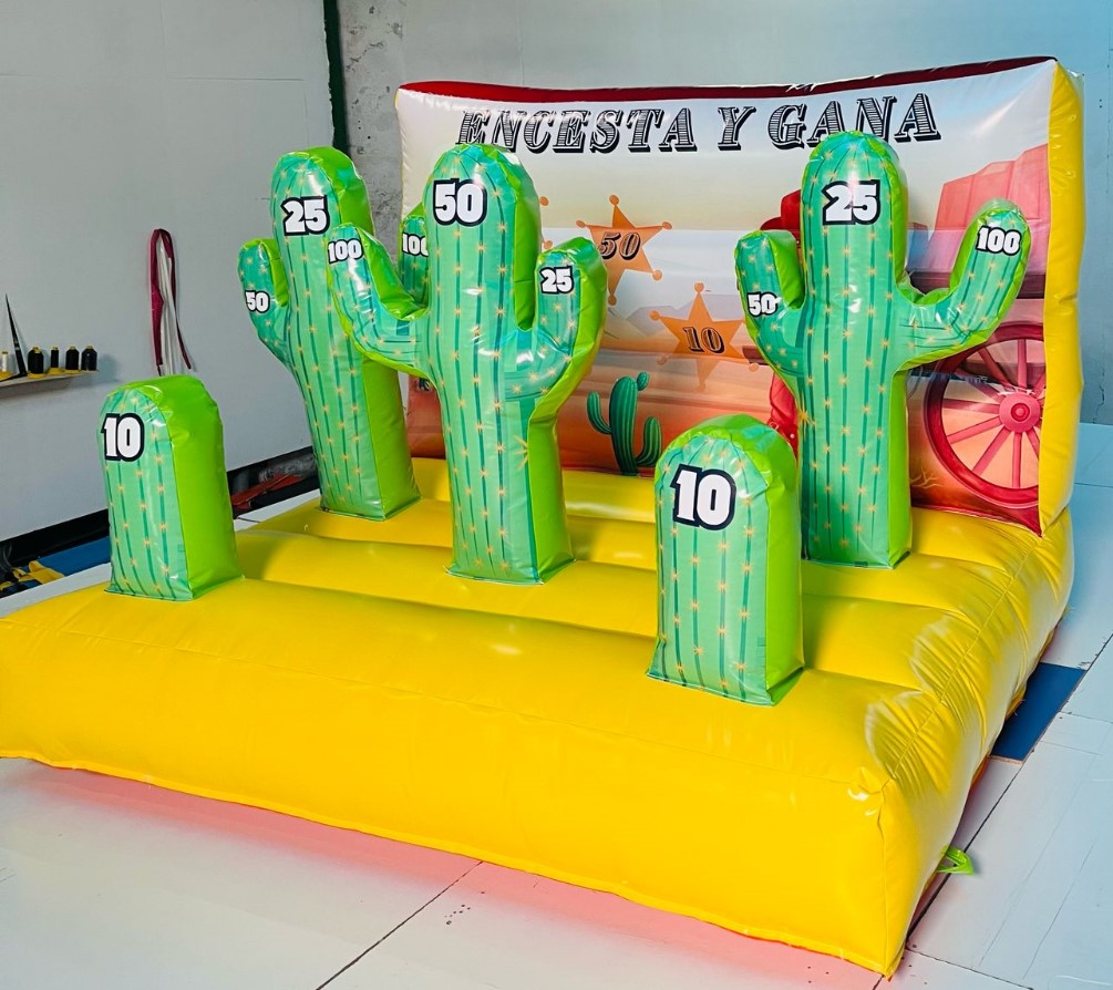 Hinchable Cactus puntería con anillas 2,5 x 2 x 2 de alto